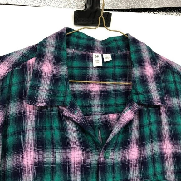 BP Green  and pink plaid button down flannel shirt - Picture 4 of 13